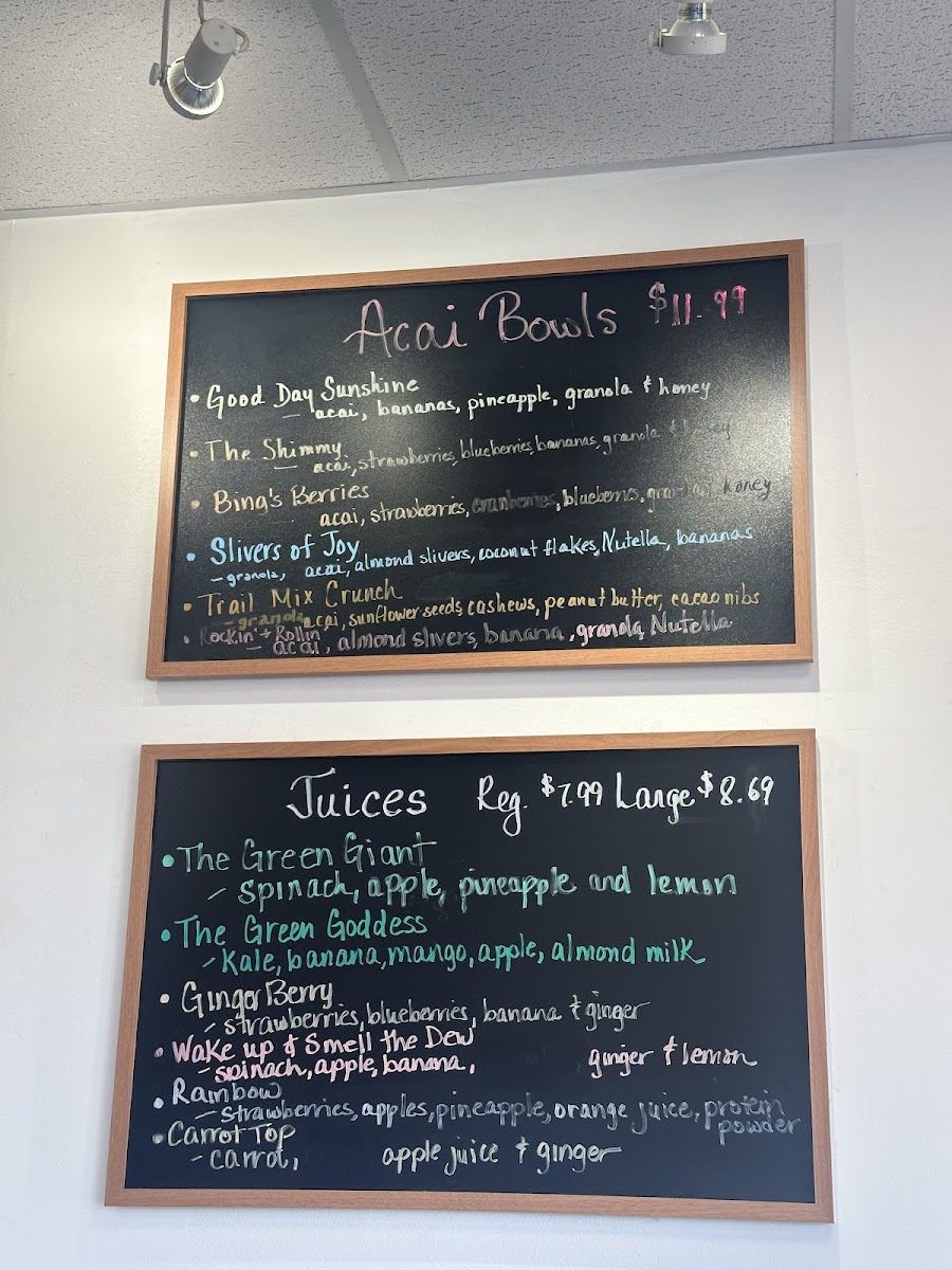 Shimmy’s Açaí Photo Menu 1