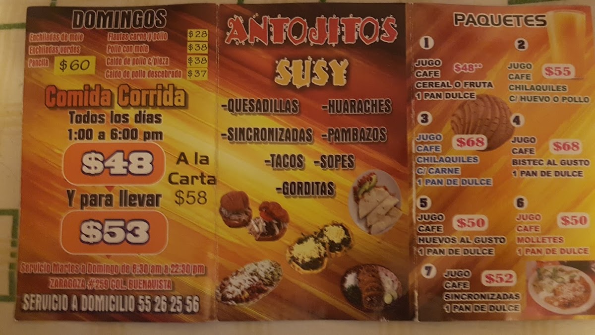 Antojitos Susy Photo Menu 2