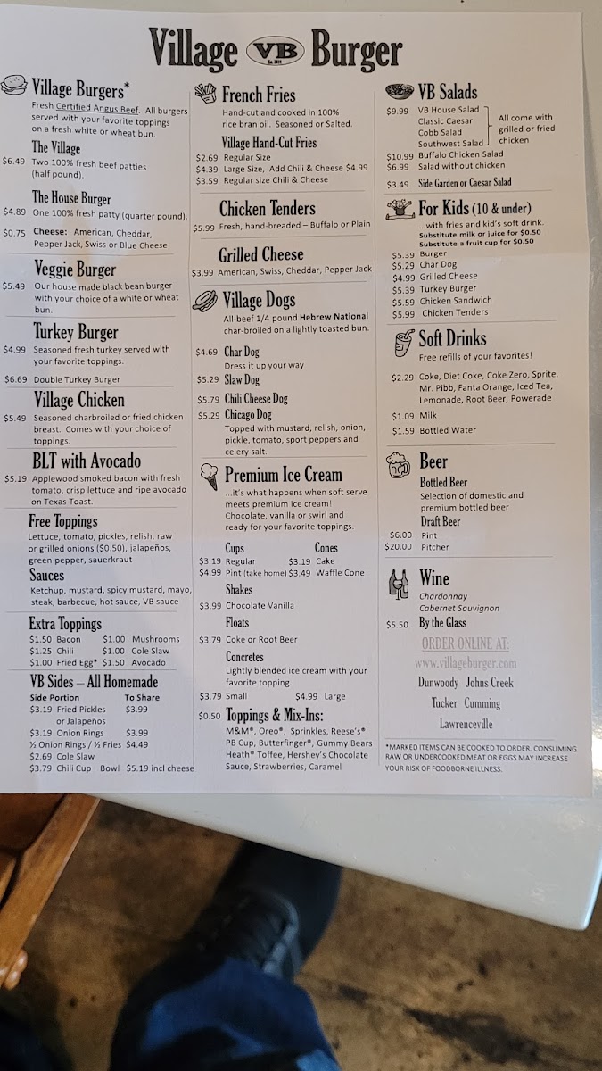Village Burger Photo Menu 8