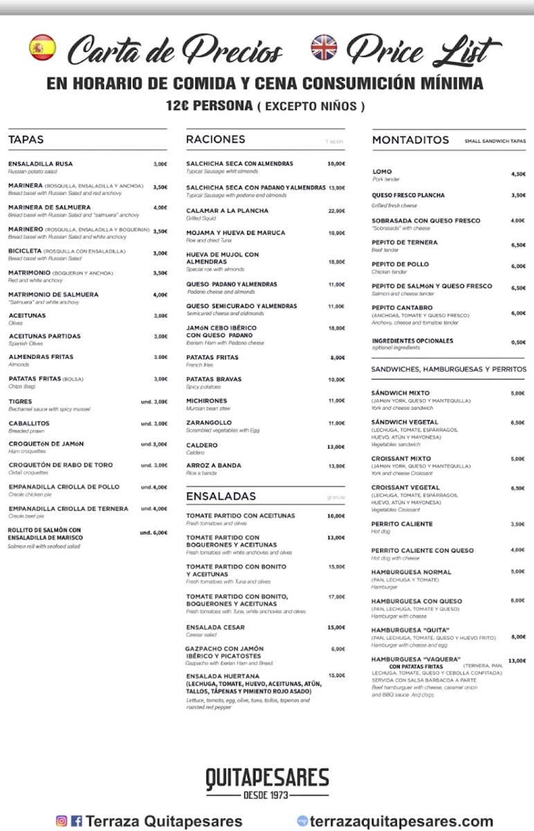 Bar restaurante Terraza Quitapesares Photo Menu 1