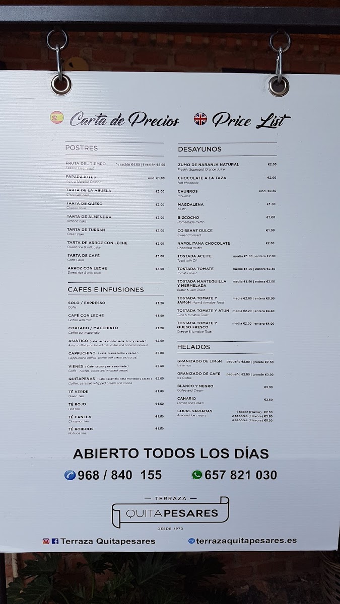 Bar restaurante Terraza Quitapesares Photo Menu 8