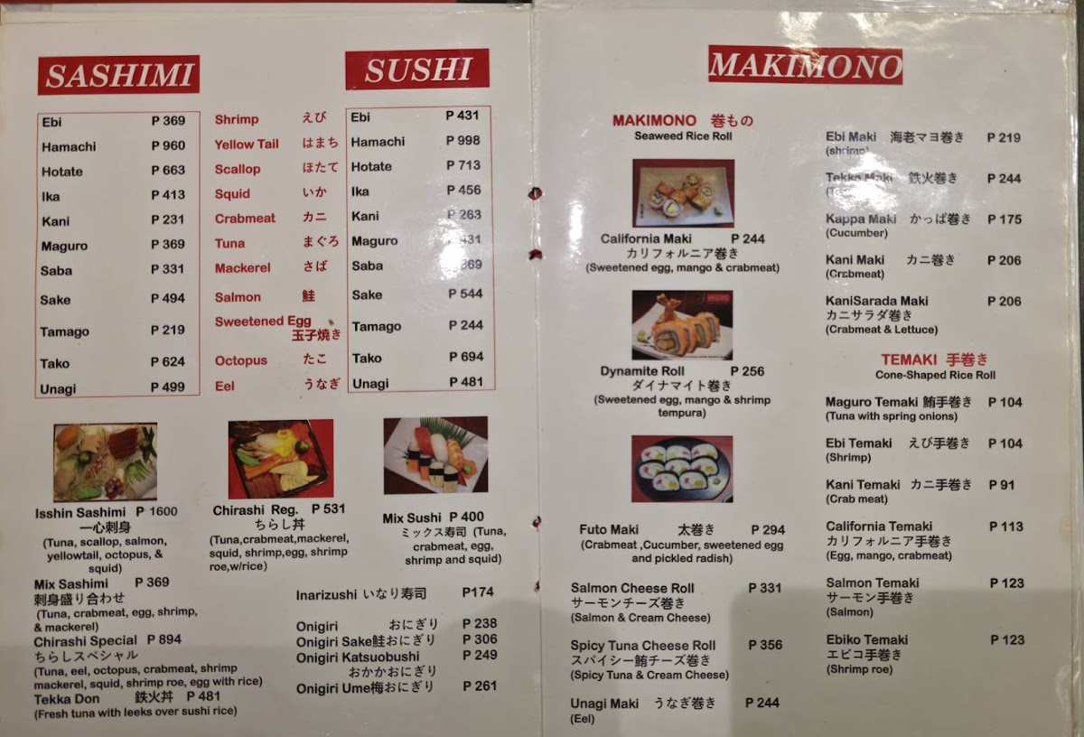 Isshin Photo Menu 4