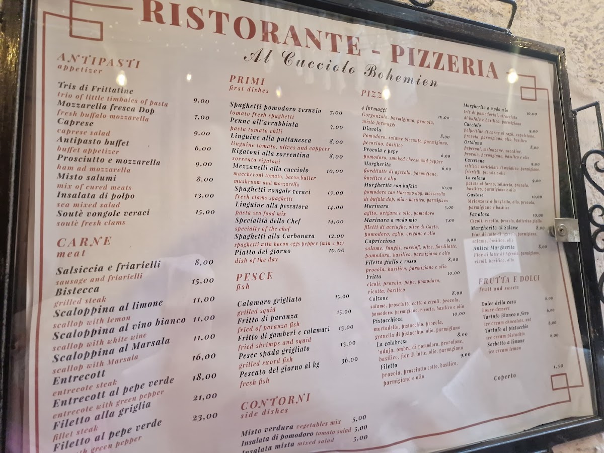 Ristorante Pizzeria Al Cucciolo Bohemien dal 1963 Photo Menu 7
