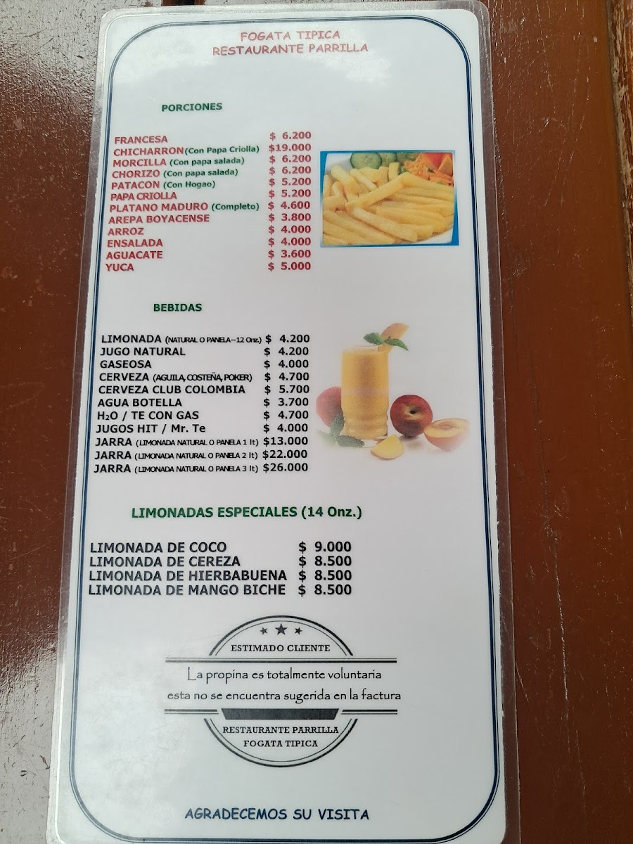 Restaurante La Fogata Típica Photo Menu 1