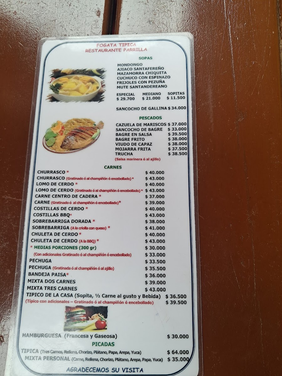 Restaurante La Fogata Típica Photo Menu 2