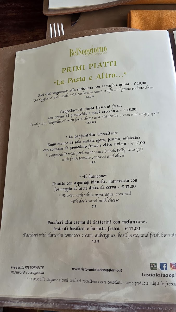 Ristorante Bel Soggiorno Photo Menu 1