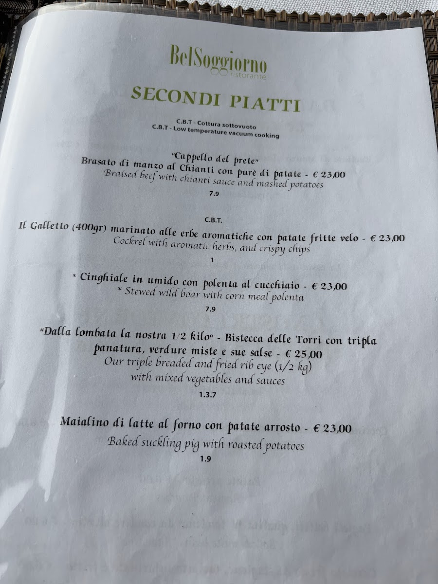 Ristorante Bel Soggiorno Photo Menu 2