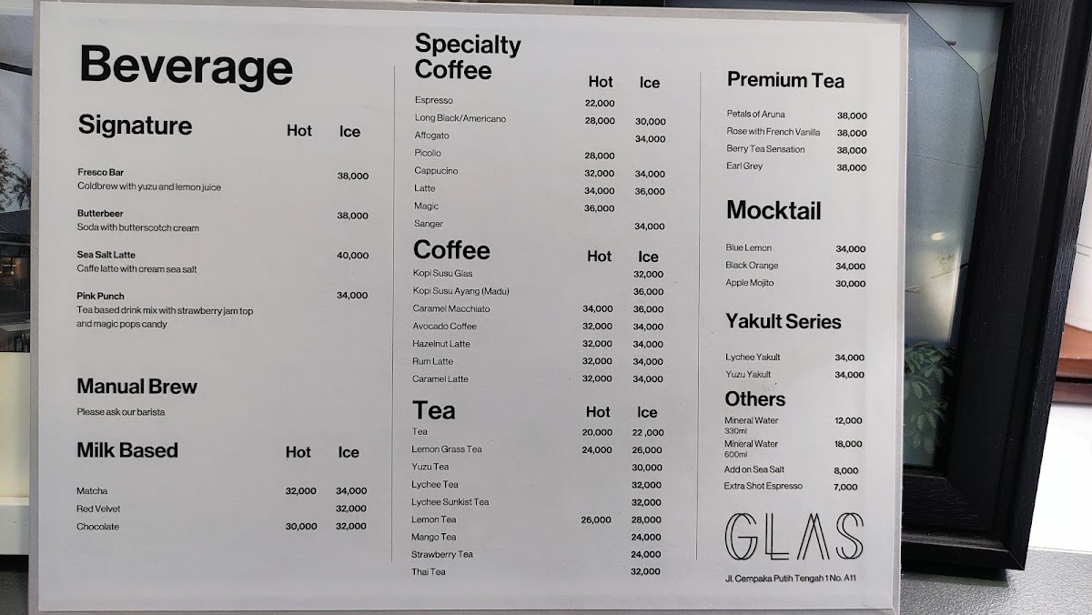Glasmacher Coffee Cempaka Putih Photo Menu 10