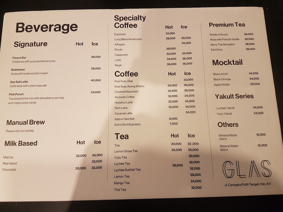 Glasmacher Coffee Cempaka Putih Photo Menu 4