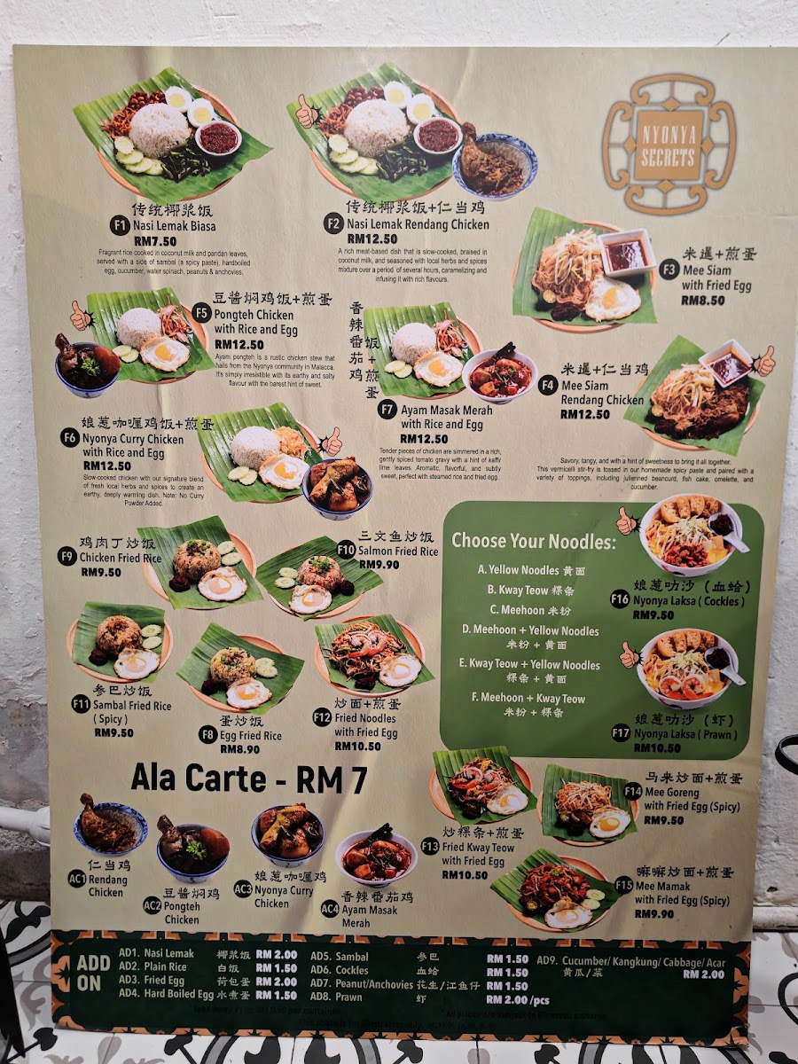 Nyonya Secrets Photo Menu 3
