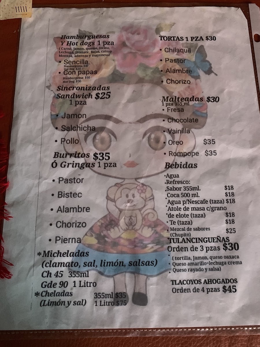 El Rincón de Frida Photo Menu 10
