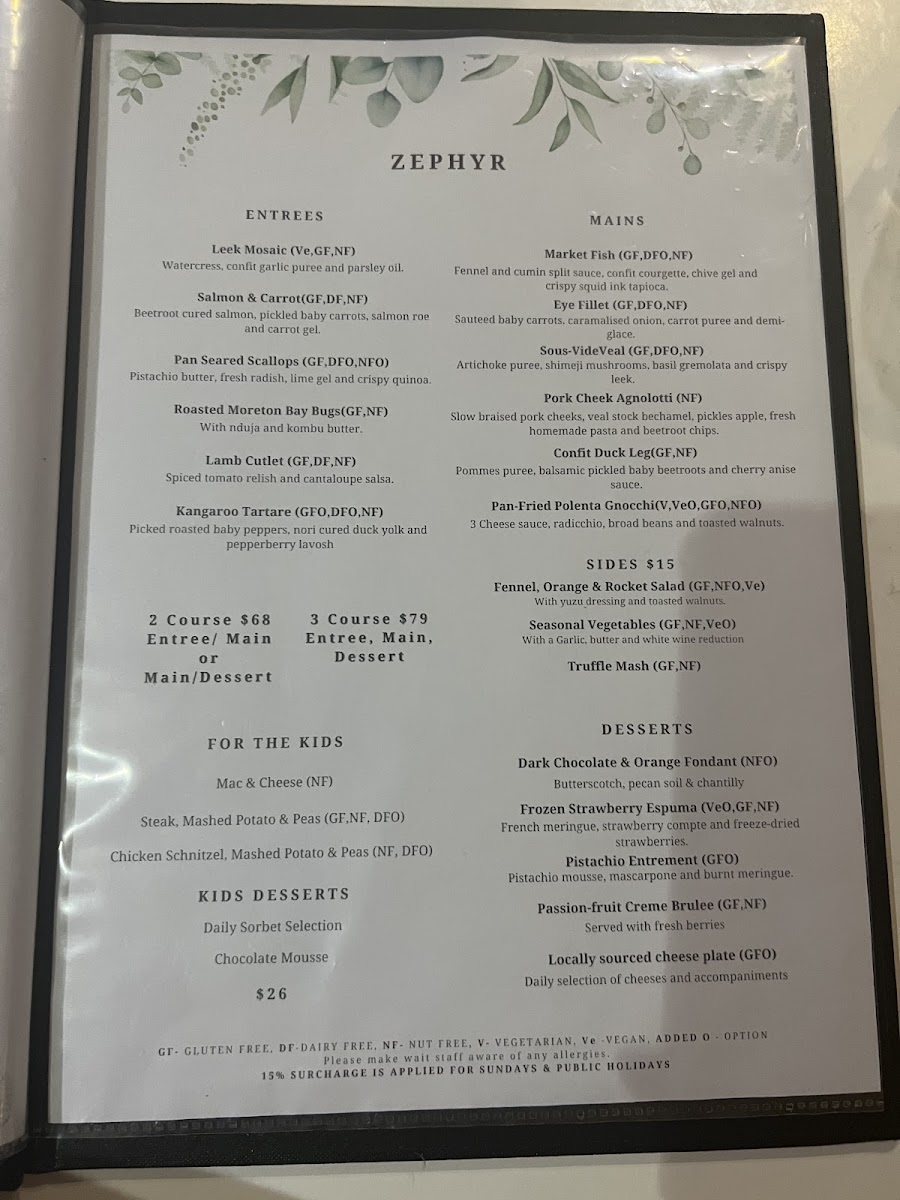 Zephyr Restaurant Photo Menu 3