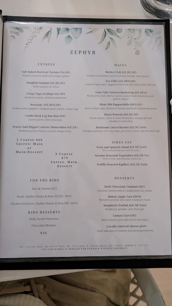 Zephyr Restaurant Photo Menu 4