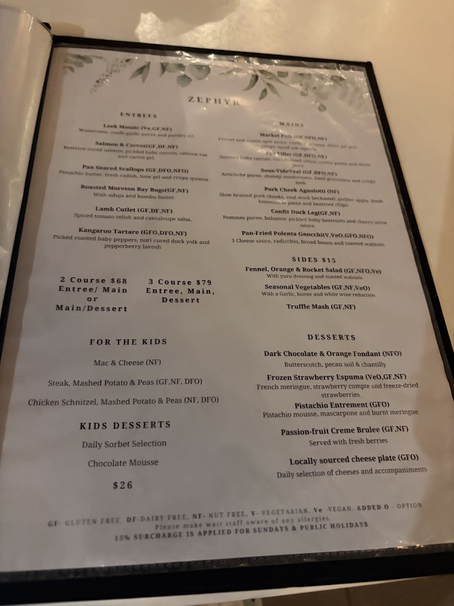 Zephyr Restaurant Photo Menu 6