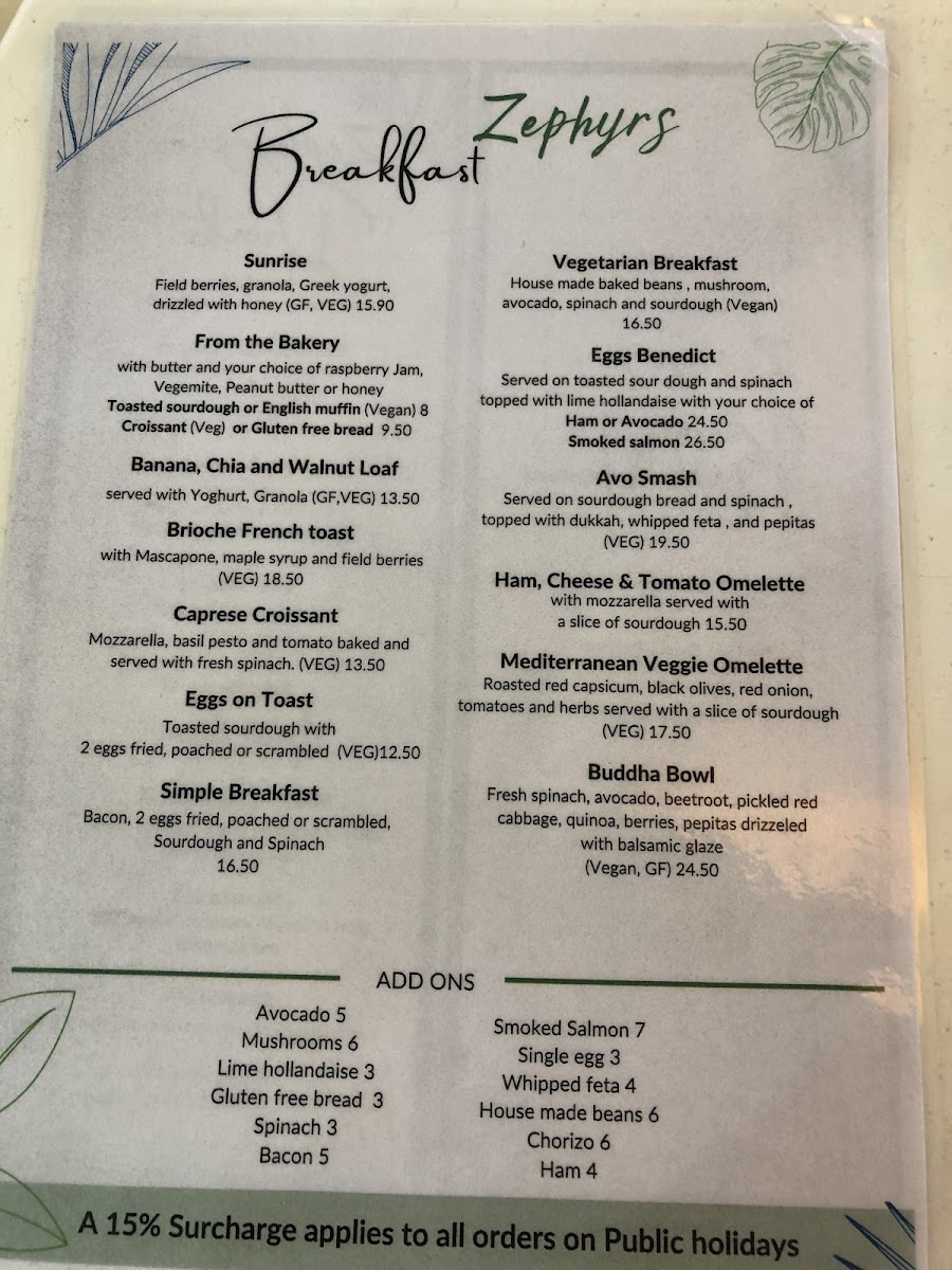 Zephyr Restaurant Photo Menu 7