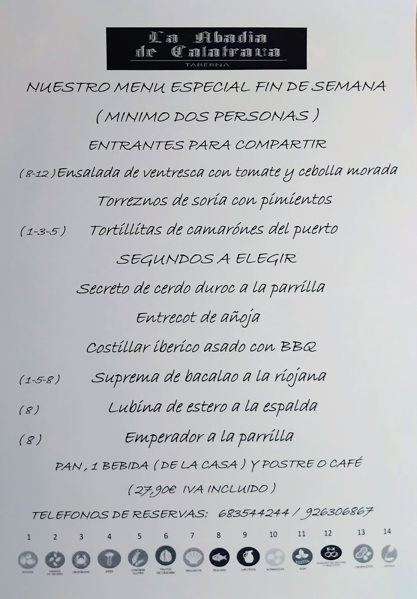 Restaurante La Abadia de calatrava Photo Menu 10