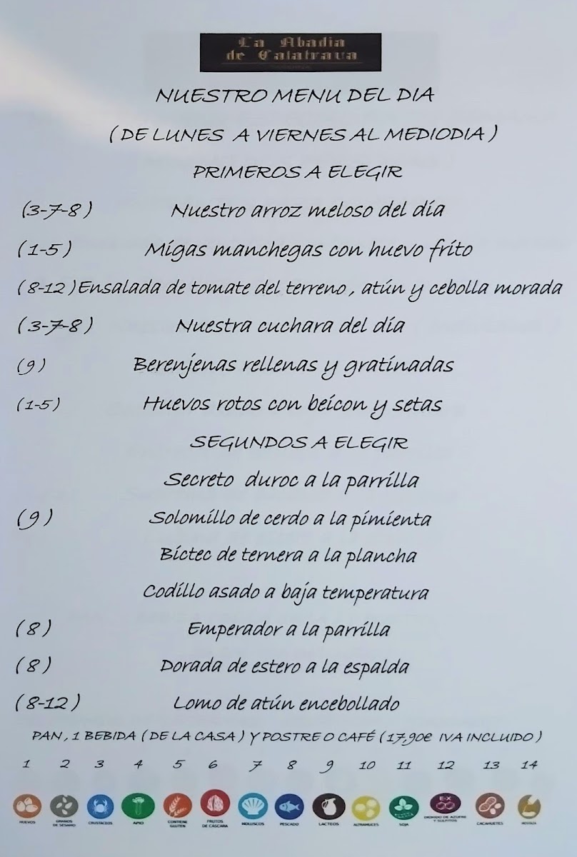 Restaurante La Abadia de calatrava Photo Menu 2