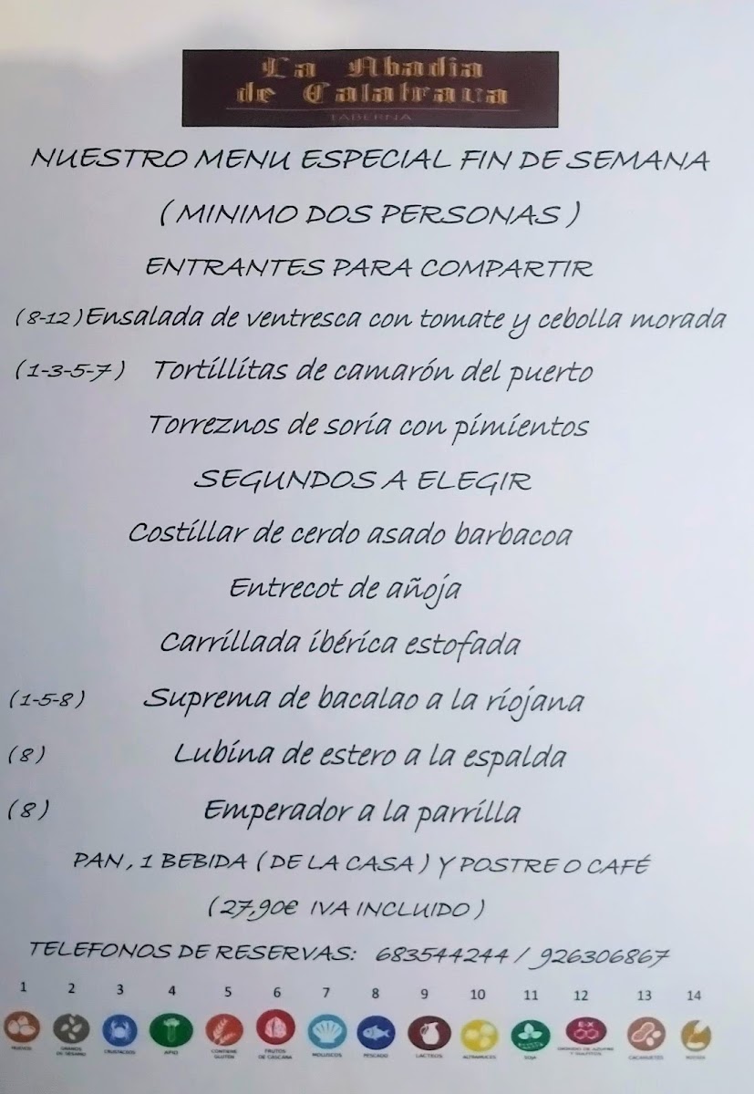 Restaurante La Abadia de calatrava Photo Menu 8