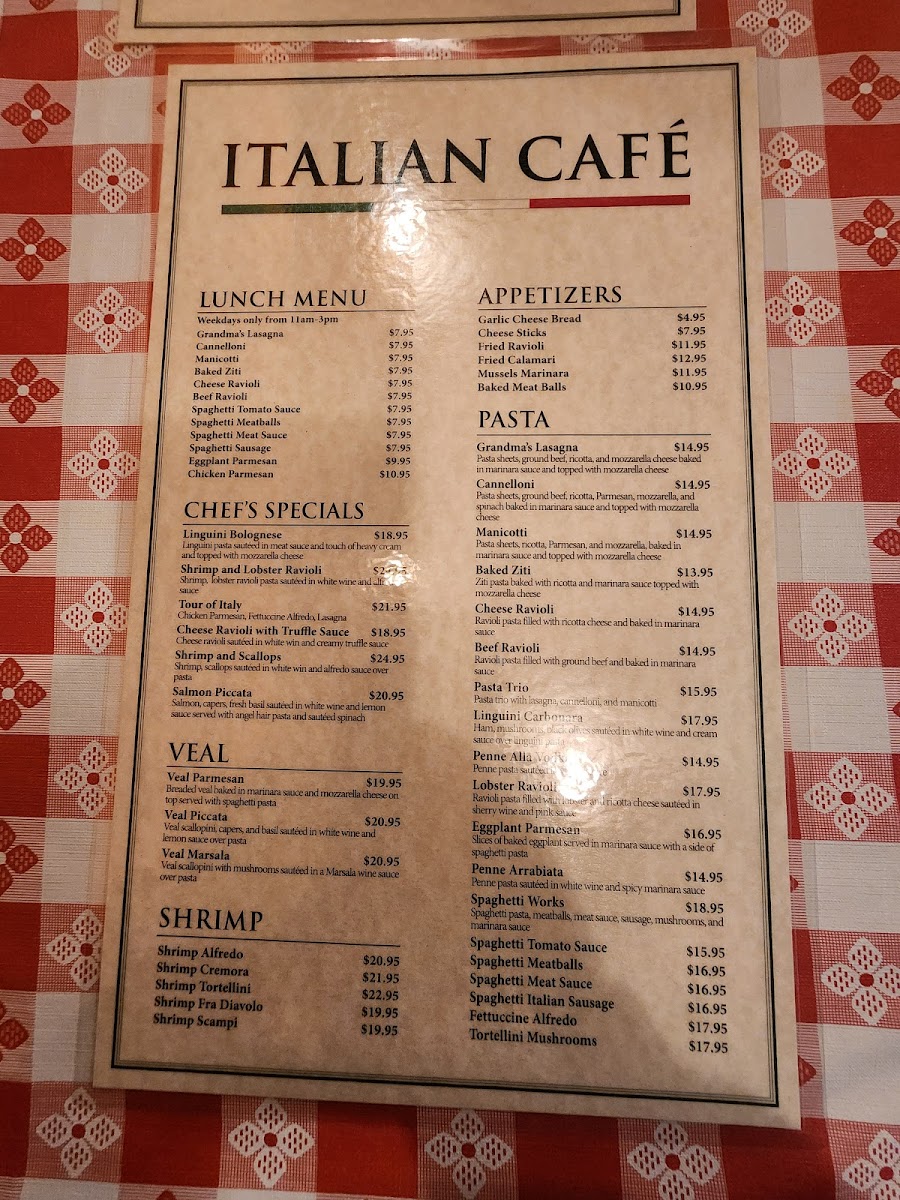 Italian Cafe Photo Menu 2
