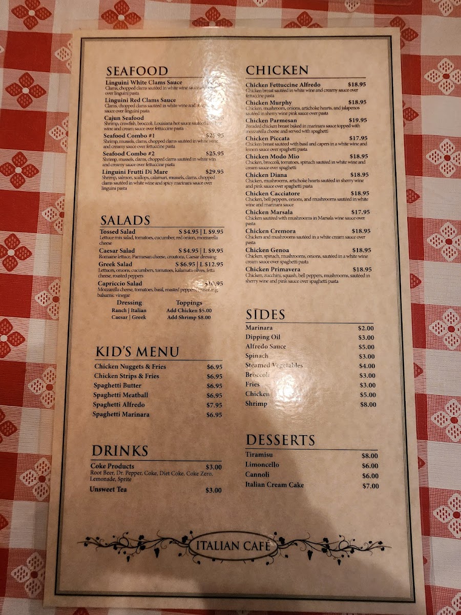 Italian Cafe Photo Menu 3