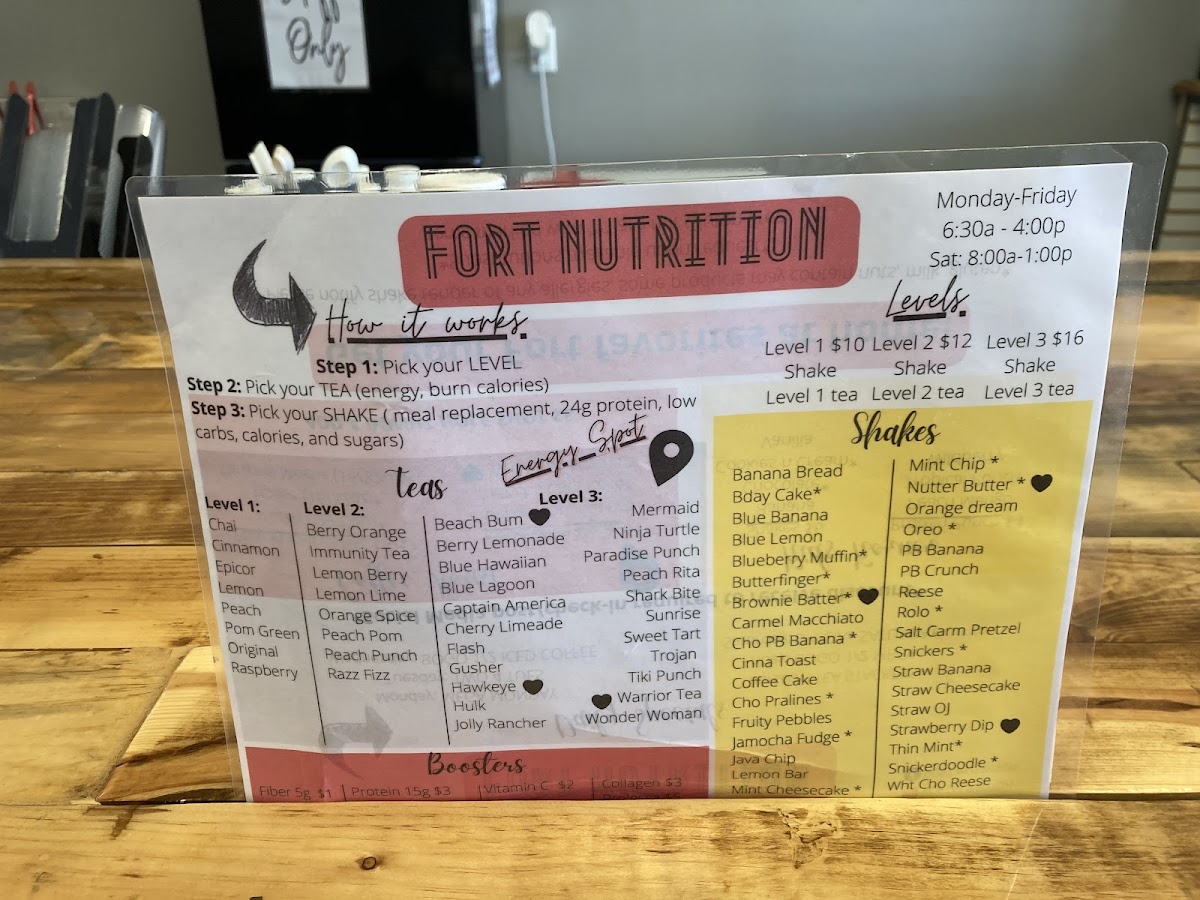 Fort Nutrition Photo Menu 1