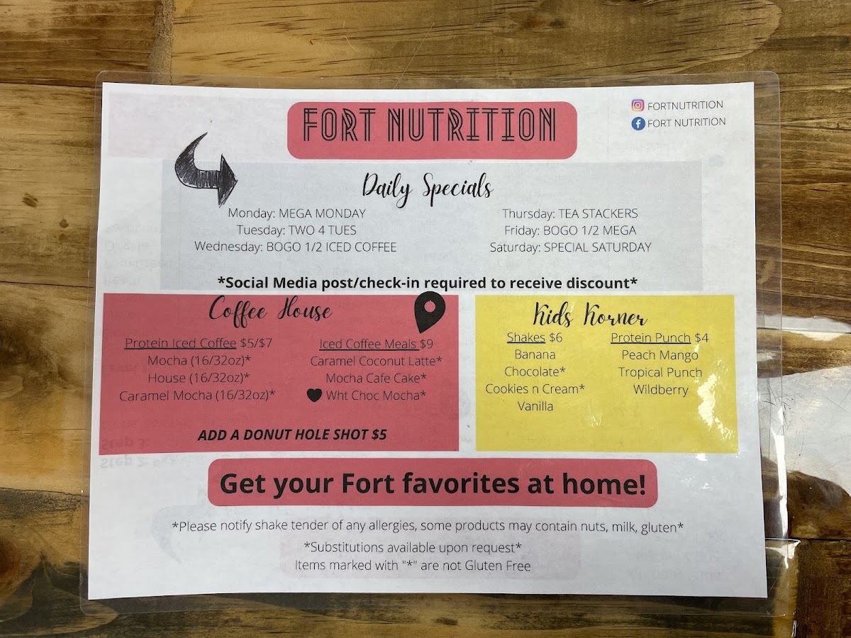 Fort Nutrition Photo Menu 3