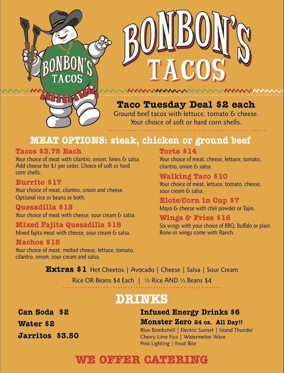 Bonbon’s Tacos Photo Menu 1