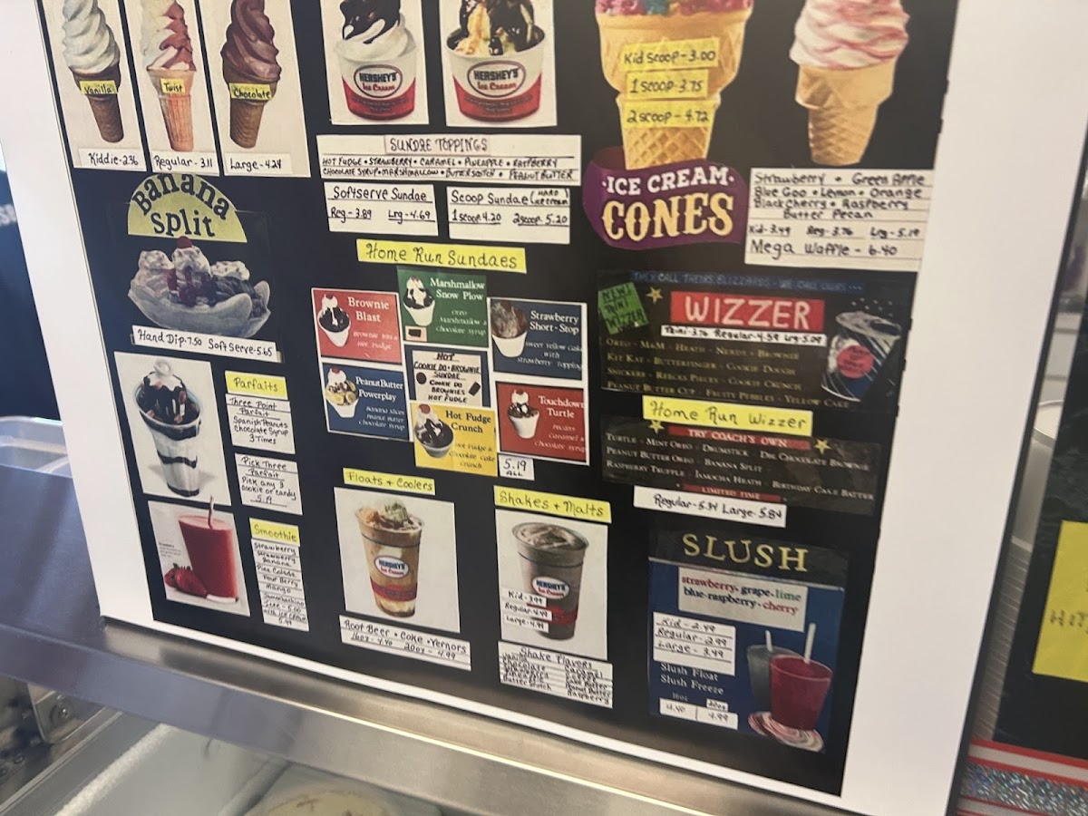 Coach's Ice Cream Photo Menu 1