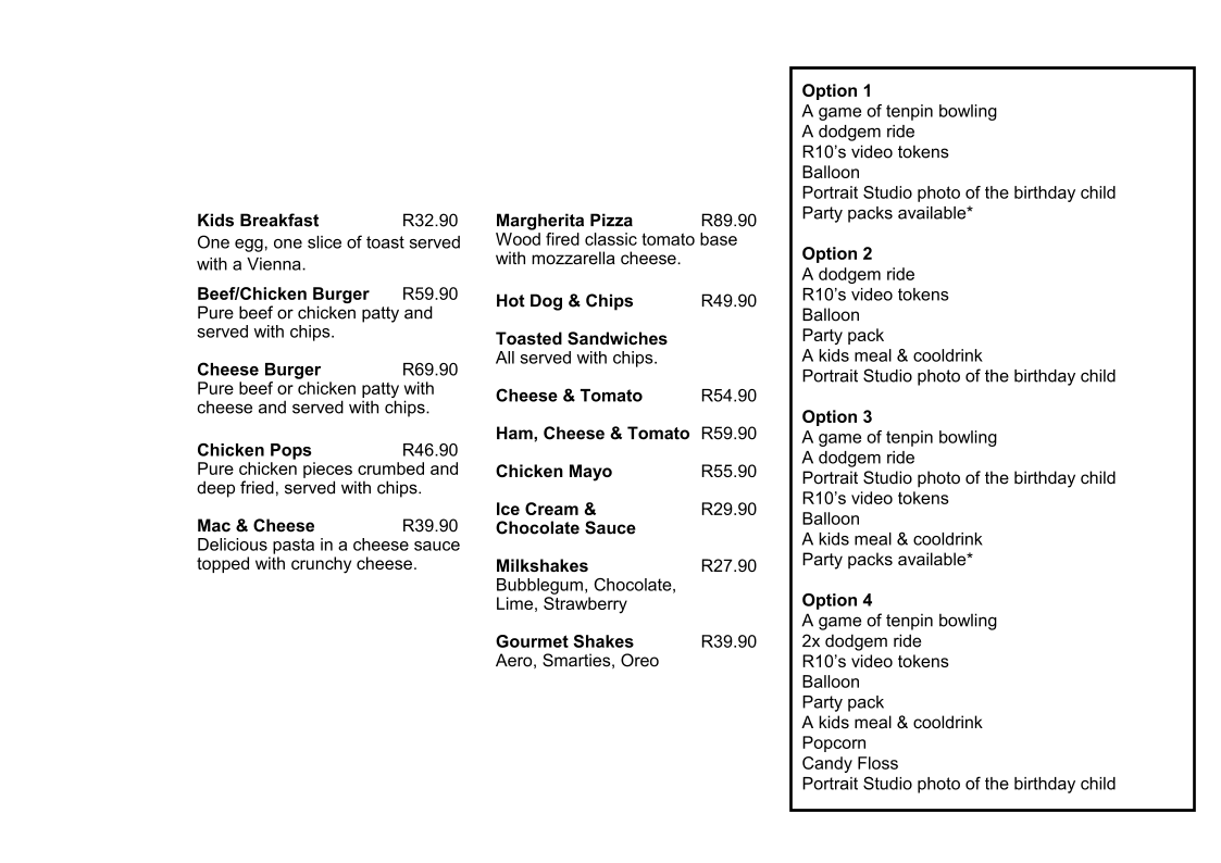 FUNLAND ENTERTAINMENT CENTRE Photo Menu 6