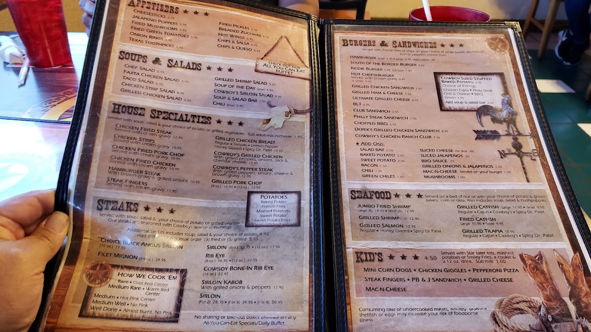 Cowboy's Steakhouse & Restaurant Photo Menu 7
