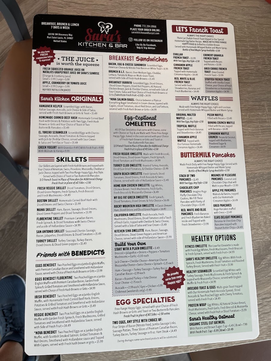 Sara's Kitchen and Bar Photo Menu 4
