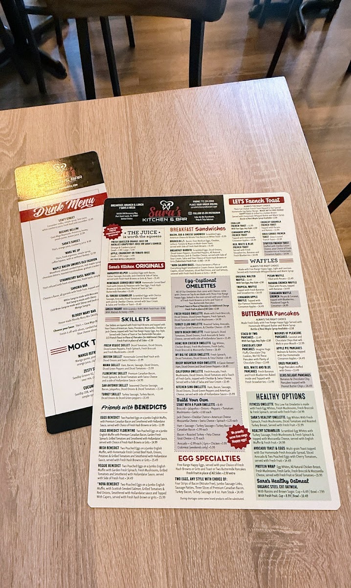 Sara's Kitchen and Bar Photo Menu 5