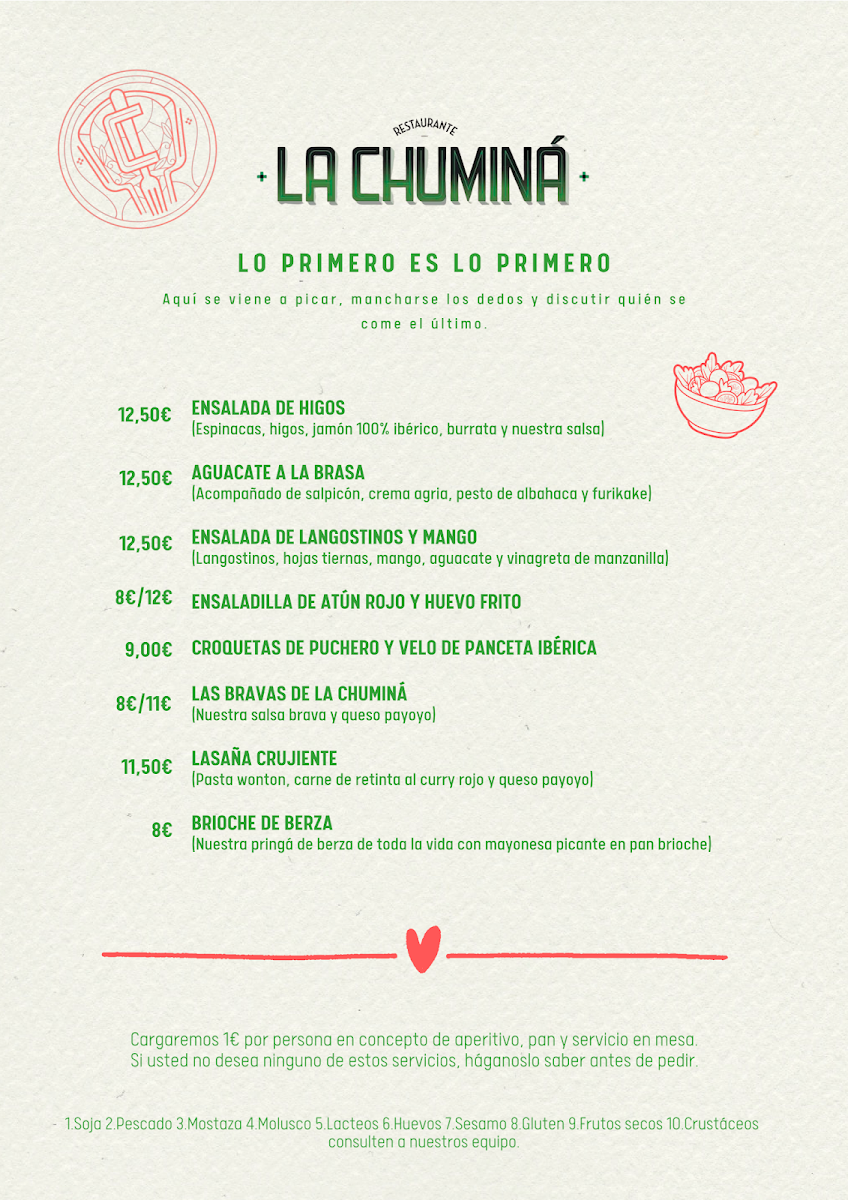 Restaurante La Chuminá Photo Menu 1