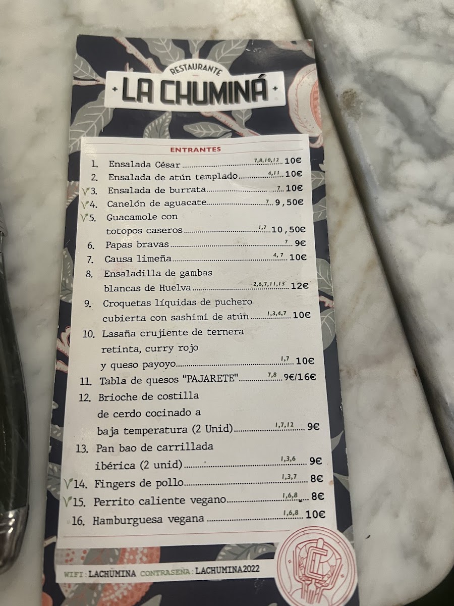 Restaurante La Chuminá Photo Menu 8