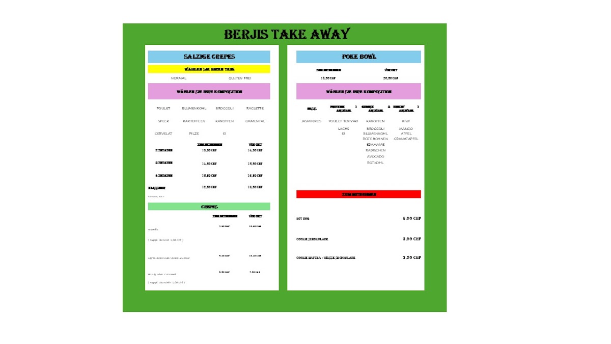 BERJIS FOOD AND BUBBLE TEA WEGGIS Photo Menu 2