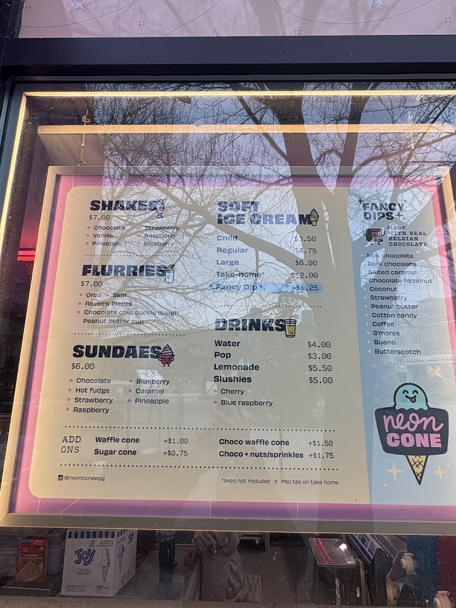 Neon Cone Photo Menu 1