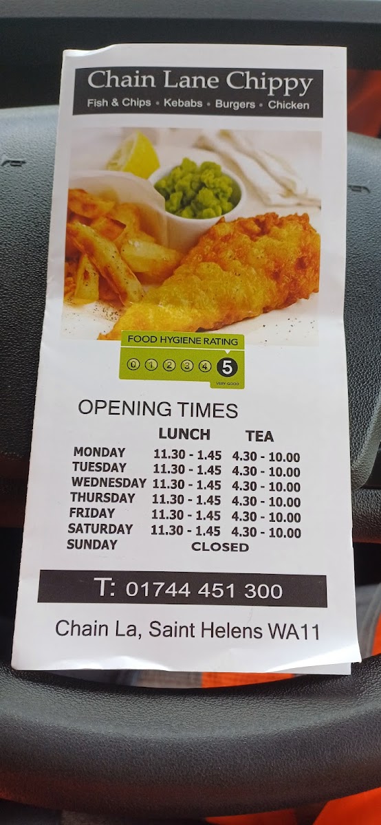 Chain Lane Chippy Photo Menu 3