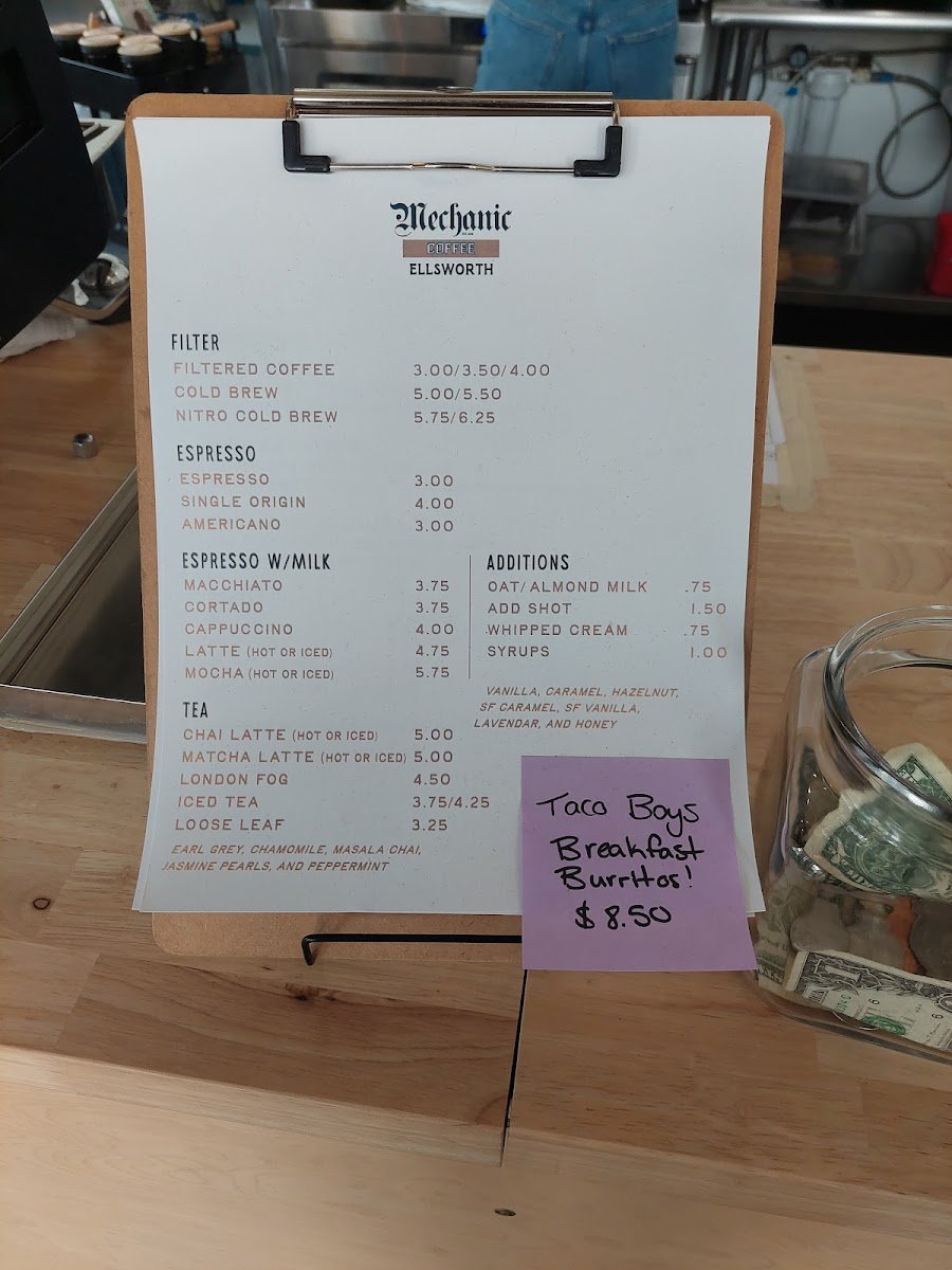 Mechanic Coffee Company Photo Menu 2