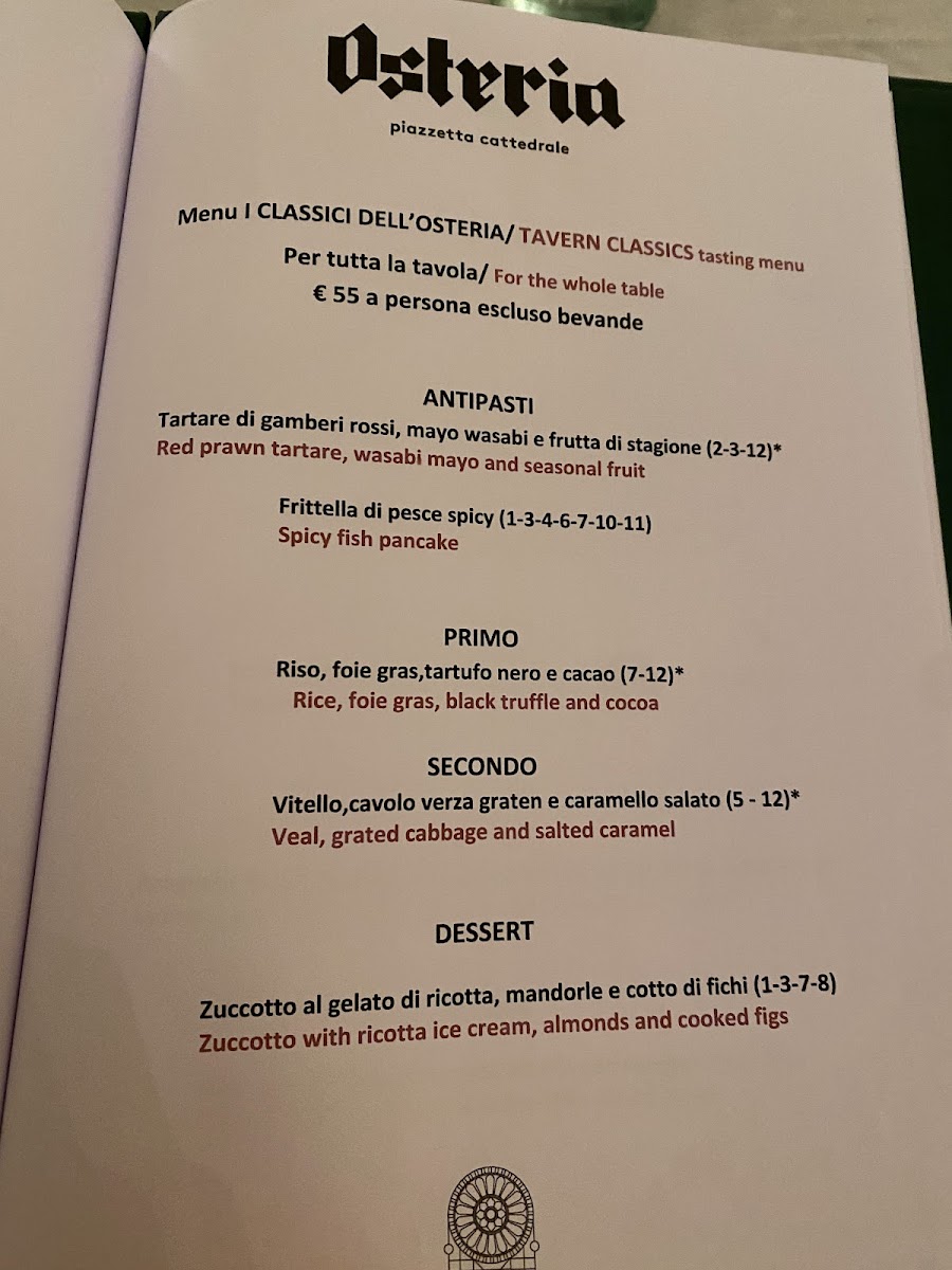 Osteria Piazzetta Cattedrale Photo Menu 3