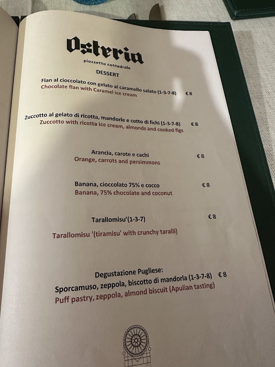 Osteria Piazzetta Cattedrale Photo Menu 4