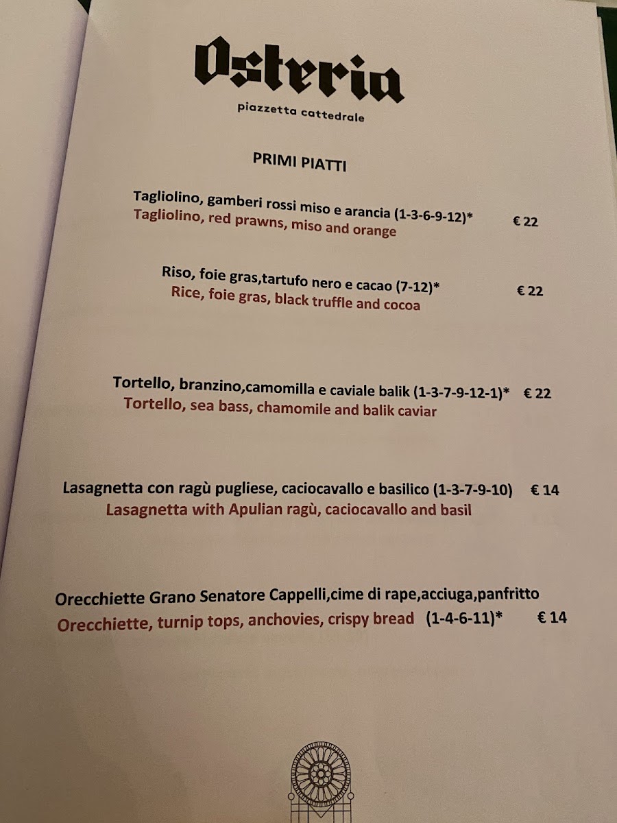 Osteria Piazzetta Cattedrale Photo Menu 5