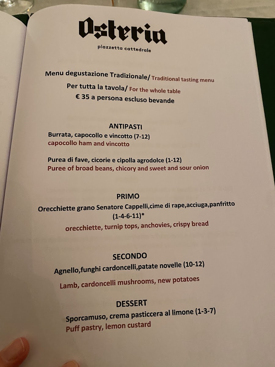 Osteria Piazzetta Cattedrale Photo Menu 7