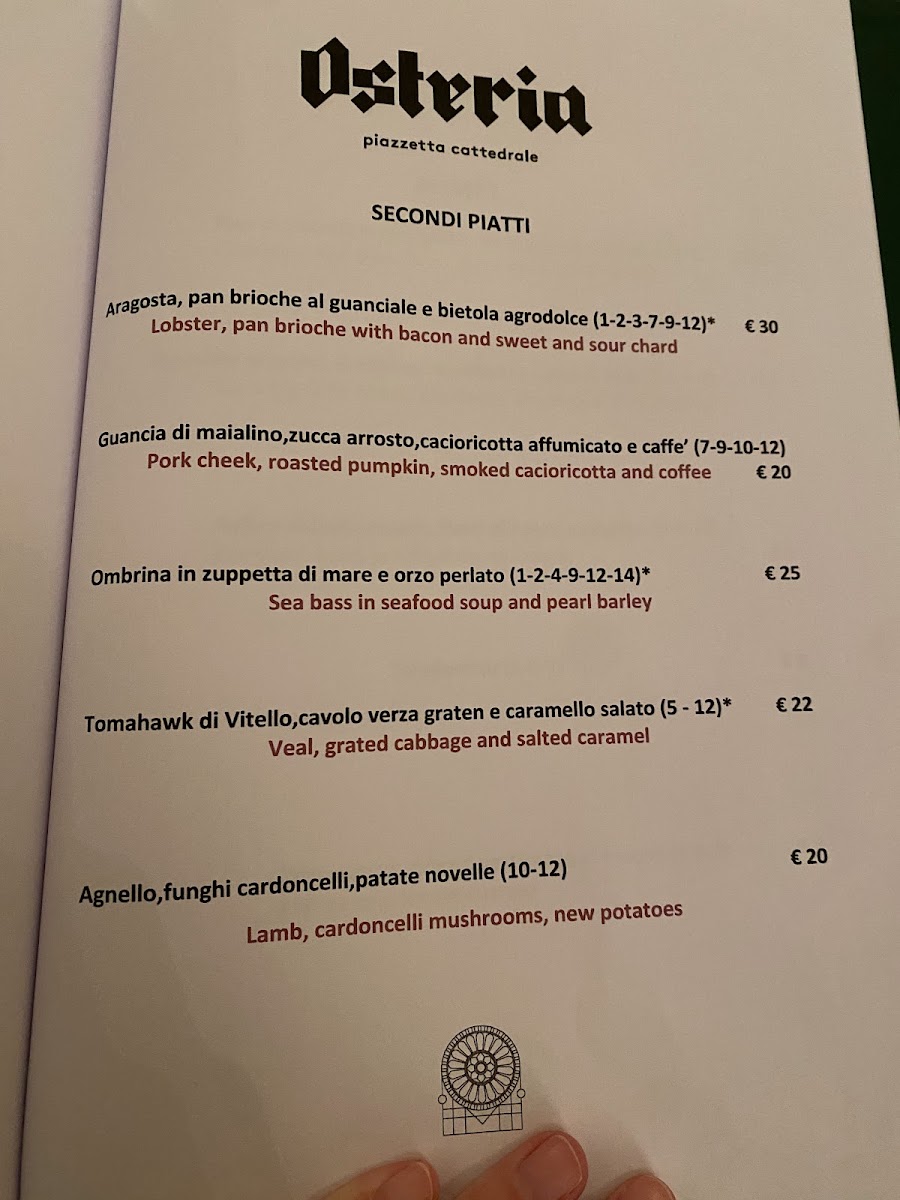 Osteria Piazzetta Cattedrale Photo Menu 9