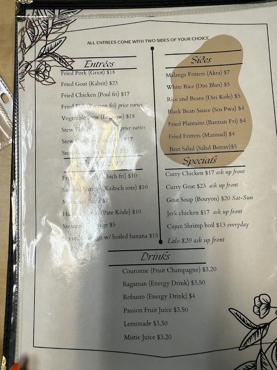 Maitresse Caribbean cuisine Photo Menu 1