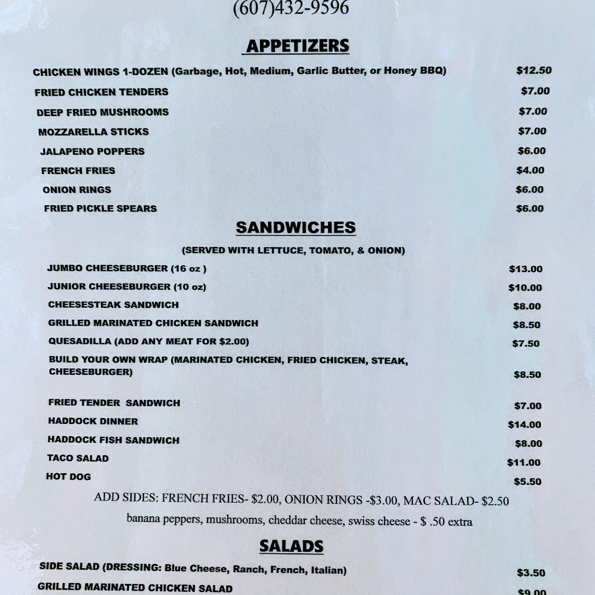 Mandy's Bar & Grill Photo Menu 1