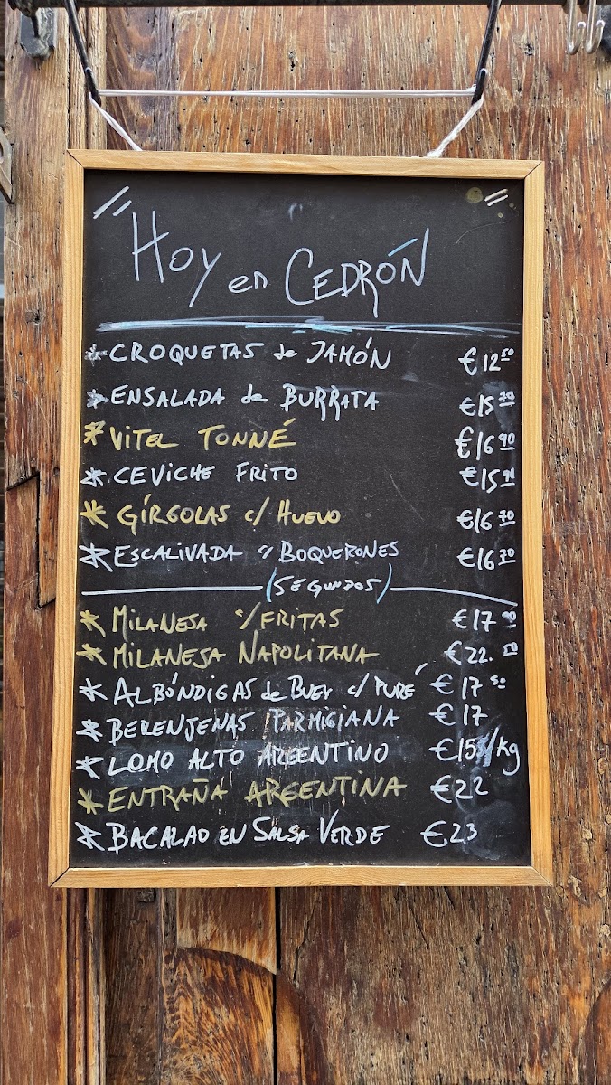 Cedrón Restaurante Madrid Photo Menu 2