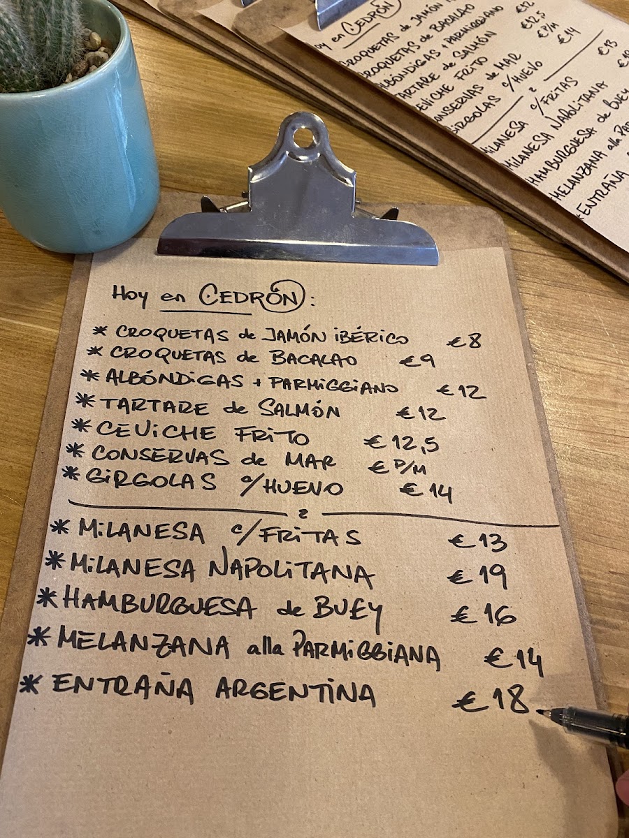 Cedrón Restaurante Madrid Photo Menu 5