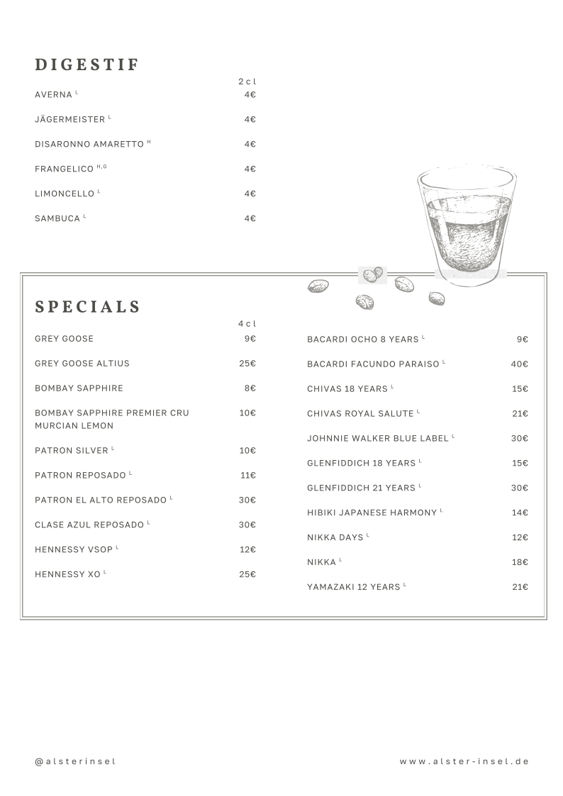 Alsterinsel – Restaurant & Eventlocation Photo Menu 2