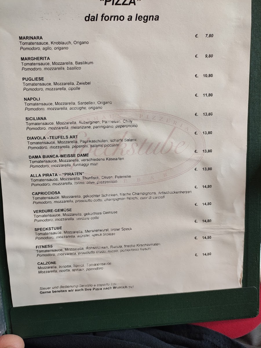 Speckstube Photo Menu 1