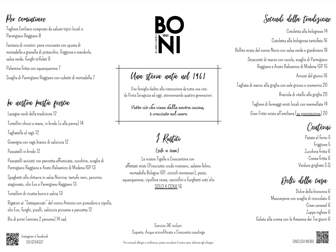 Trattoria Boni Photo Menu 1